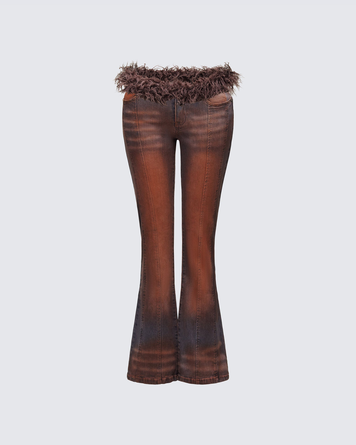 Calça Jeans Adie Marrom com Pelúcia