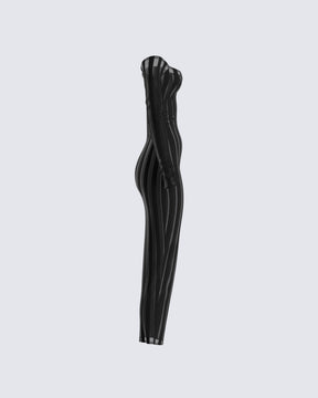 Vestido Midi Meritt Preto Listrado
