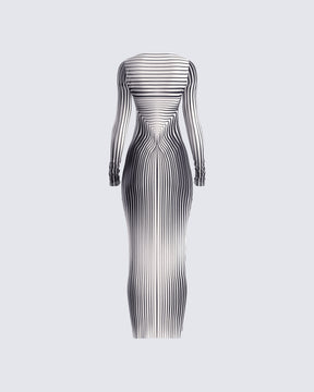 Vestido Artina com Estampa de Ilusão