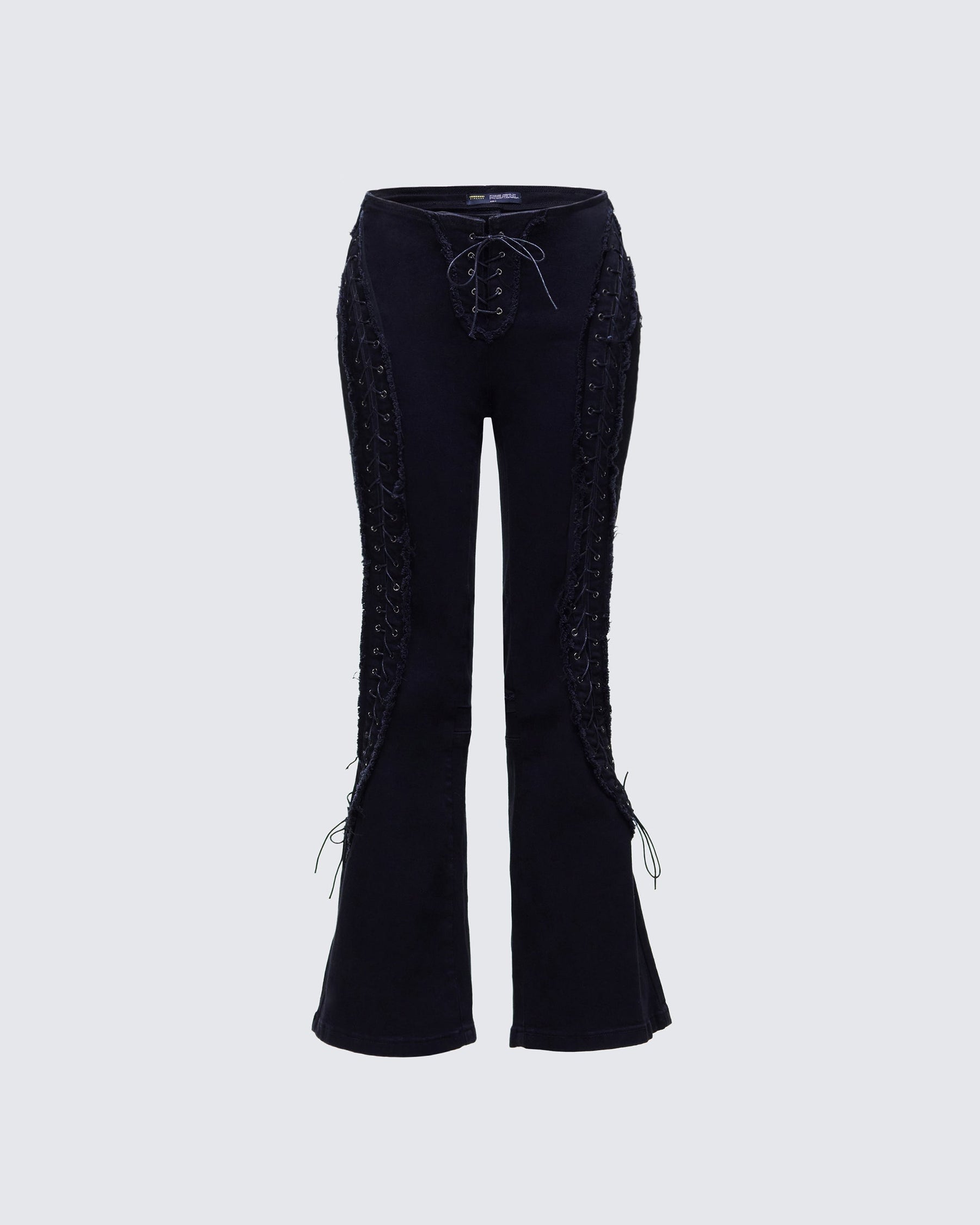 Calça Jeans Genoveva Preta com Amarração