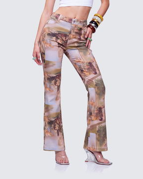 Calça Aphrodite Estampada Cintura Alta