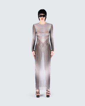 Vestido Artina com Estampa de Ilusão