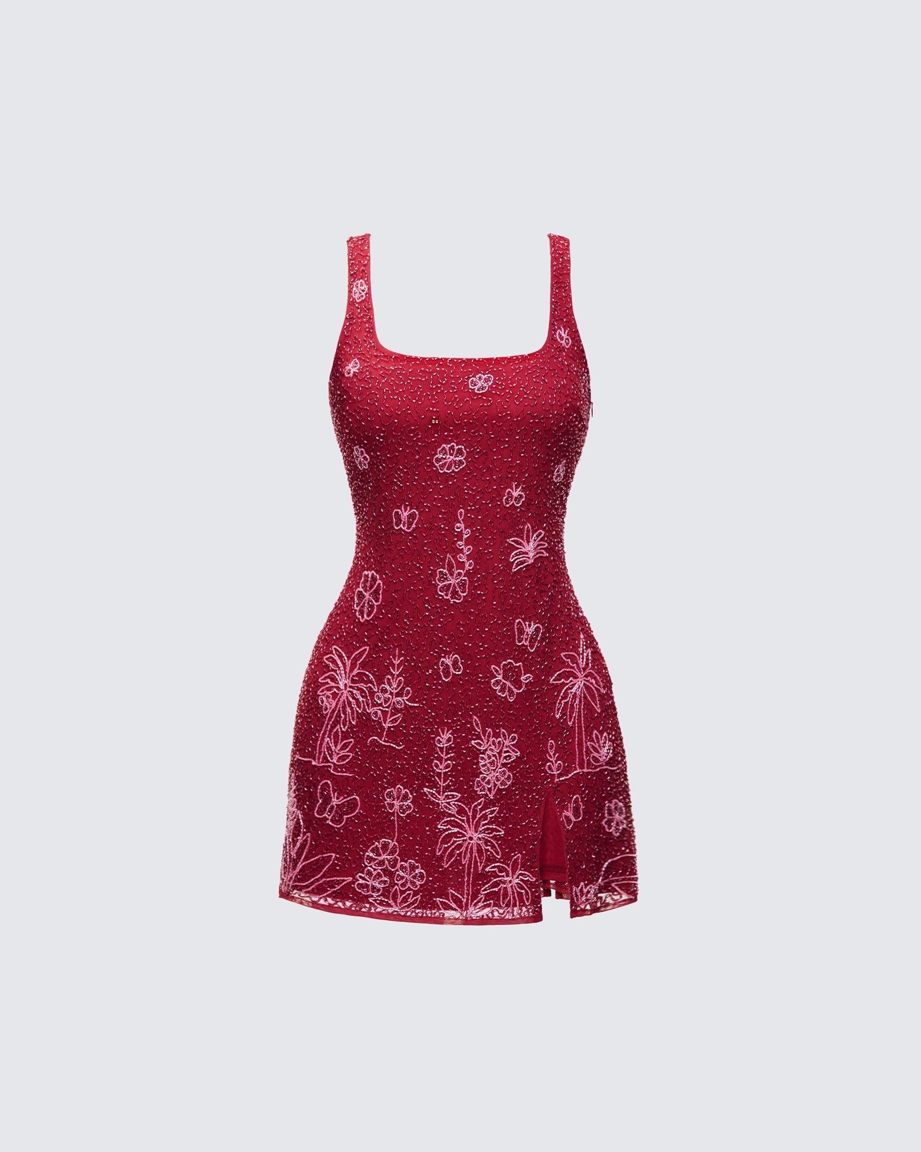 Vestido Curto Edie Ameixa Bordado