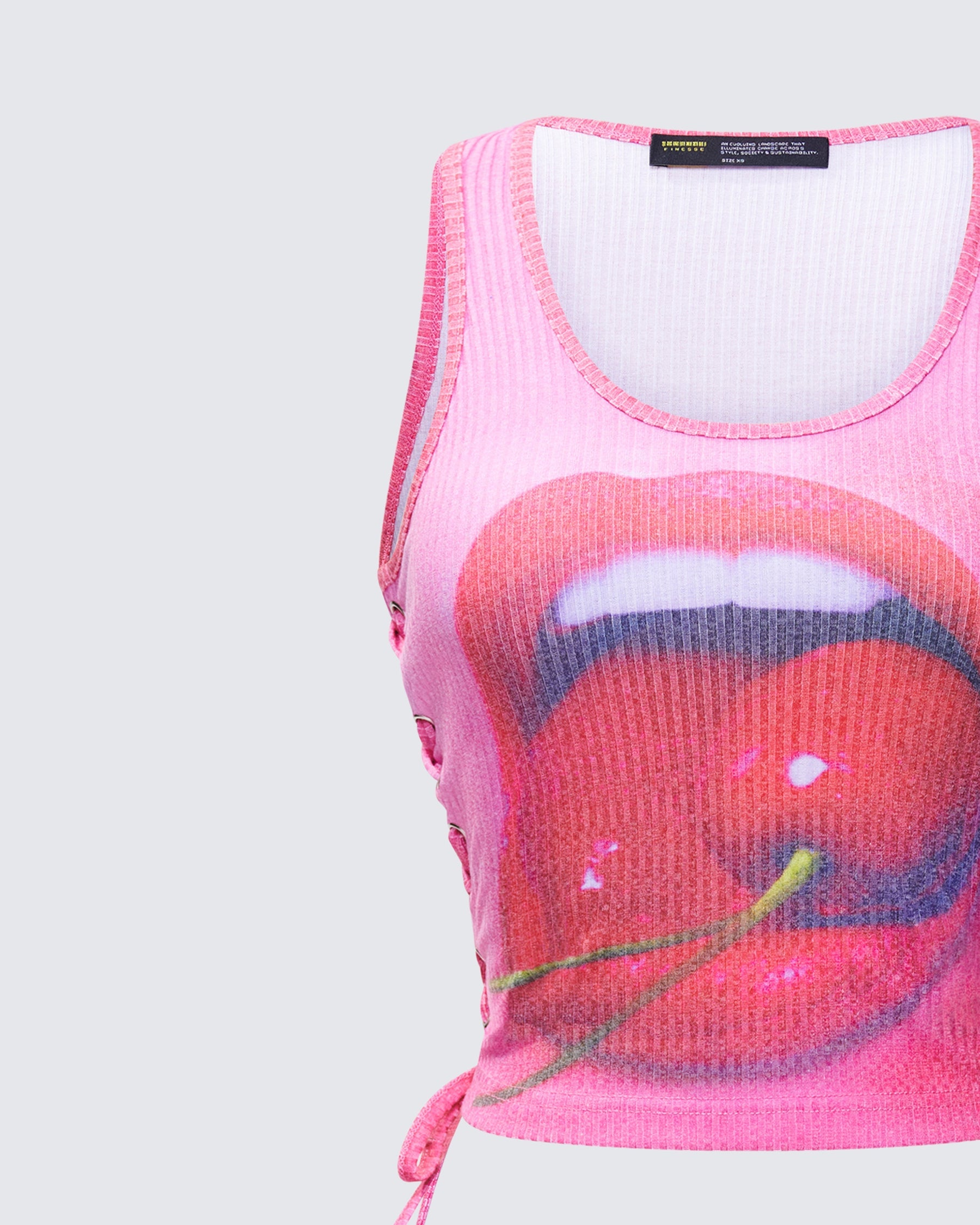 Regata Nixie Rosa Estampada com Amarração