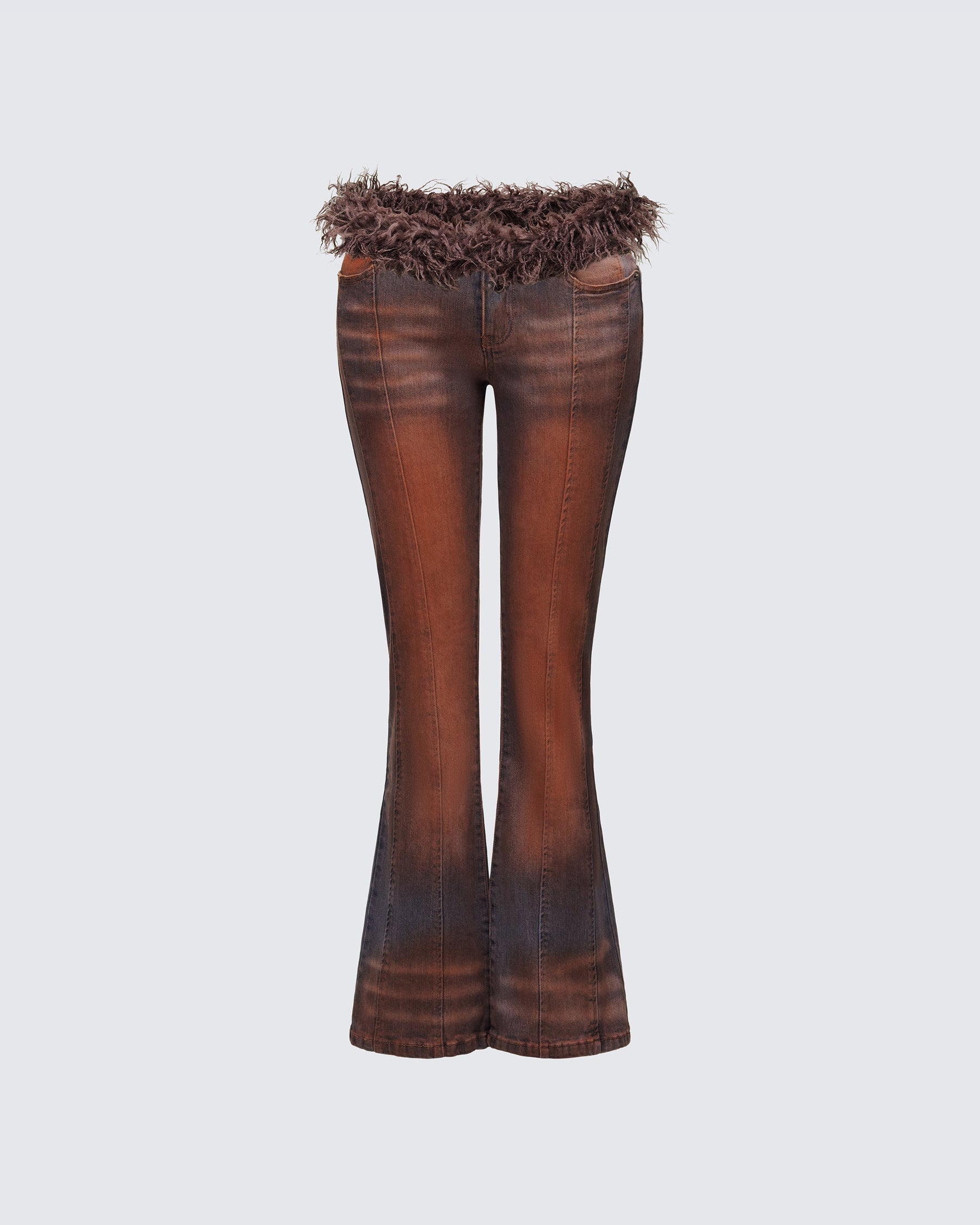 Calça Jeans Adie Marrom com Pelúcia