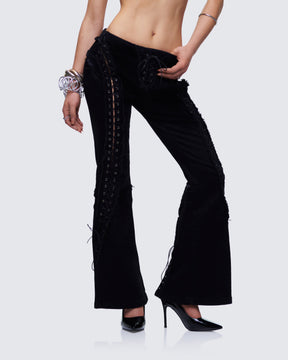 Calça Jeans Genoveva Preta com Amarração