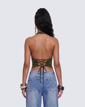 Blusa Kaelle Verde Gola Degagê