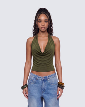 Blusa Kaelle Verde Gola Degagê