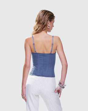Top Corset Shaelin Grafite de Tule