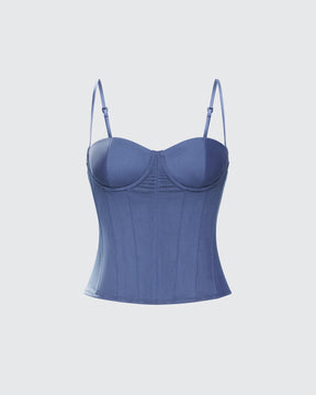 Top Corset Shaelin Grafite de Tule
