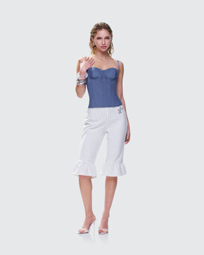 Top Corset Shaelin Grafite de Tule