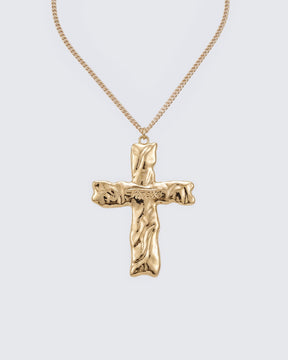 Colar Suha Dourado com Pingente de Cruz